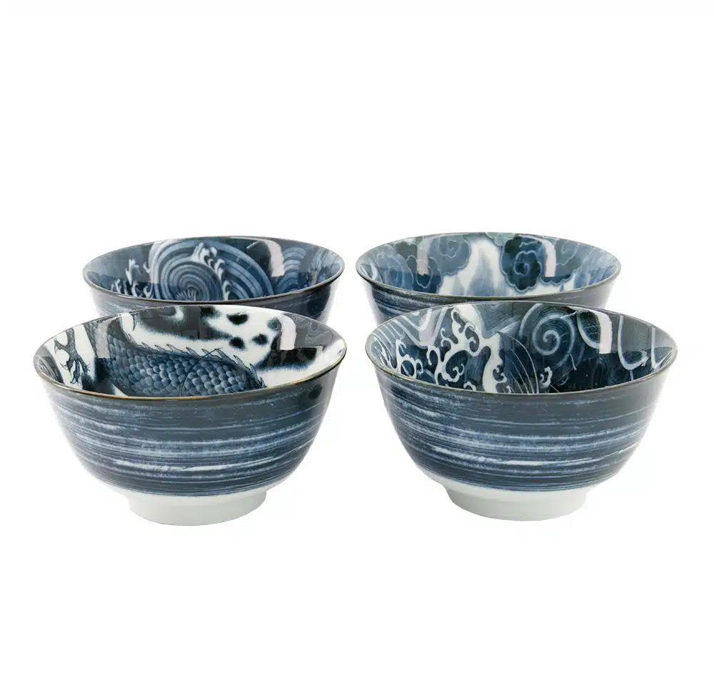 Tokyo Design Studio - Japonism - Rice bowl set - Black - Set van 4 - 12.7x6.8cm - Image 2
