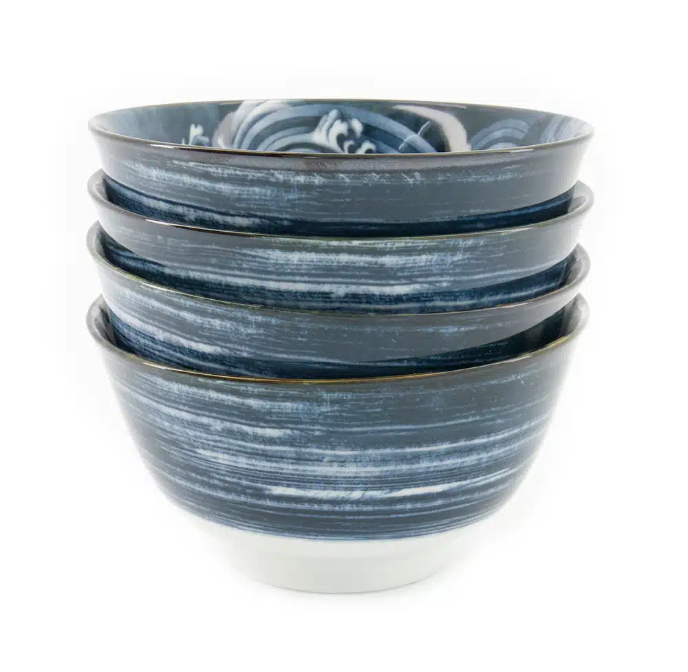Tokyo Design Studio - Japonism - Rice bowl set - Black - Set van 4 - 12.7x6.8cm - Image 3