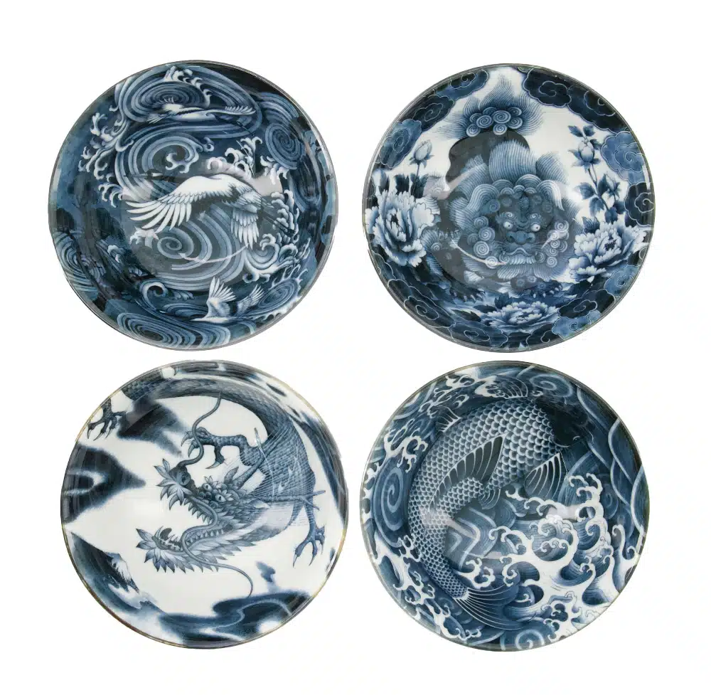 Tokyo Design Studio - Japonism - Tayo Bowls - Set of 4 - 500ml - Black - 14.7x6.9cm