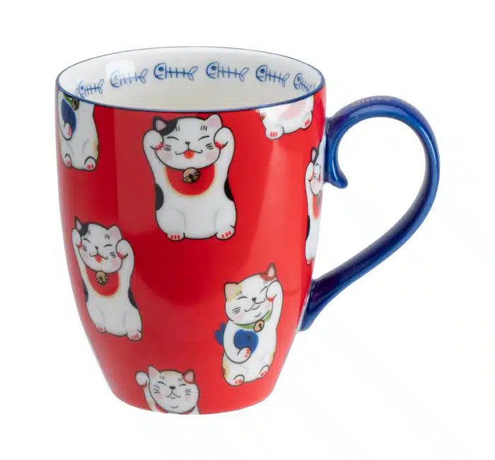 Tokyo Design Studio - Kawaii Lucky Cat - Mug - Classic Red - 8.5x10.2cm 380ml