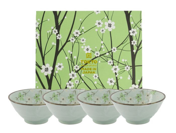 Green Cosmos Bowl GiftSet 4pcs 13x6cm 350m