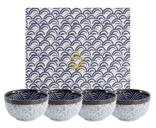 Tokyo Design Studio - Aisai Seigaiha - Tayokommen Set - 4 Stuks - 550ml