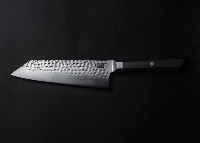 Kotai Knife - Bunka Santoku Hammered Knife with Bamboo Box - 17 cm - Image 4