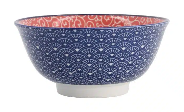 Tokyo Design Studio – Mixed Bowls – Tayo Bowl – Karakusa Inner Red – 14.8×6.8cm 550ml - Image 2