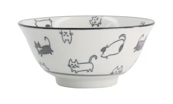 Tokyo Design Studio – Mixed Bowls – Tayo Bowl – Chirashi Cat Black – 14.8×6.8cm 550ml - Image 2