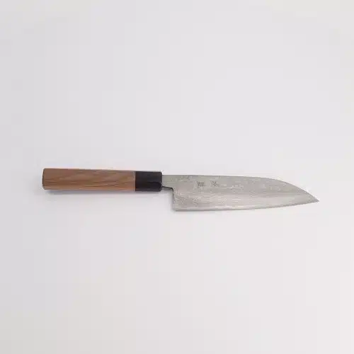 Ishizuchi Mes - Blue2 - Damascus Polished Santoku - 16.5cm