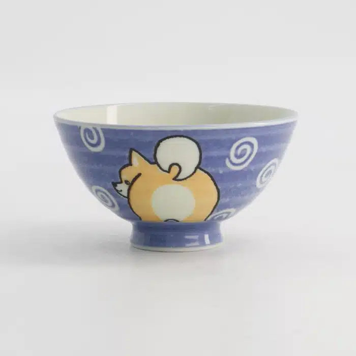 Tokyo Design Studio - Kawaii - Rice Bowl - Shiba Dog - Blue - 11.5x6cm 350ml - Image 3