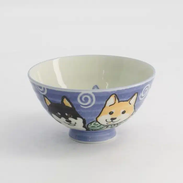 Tokyo Design Studio - Kawaii - Rice Bowl - Shiba Dog - Blue - 11.5x6cm 350ml