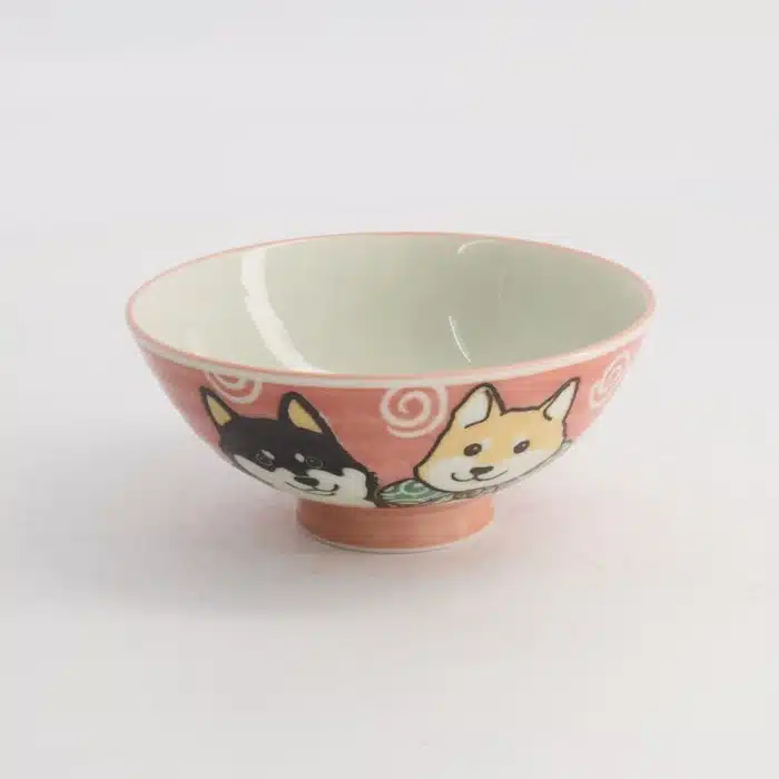 Tokyo Design Studio Kawaii Rice Bowl Shiba-Dog 14.5x6.5cm 500ml Pink - Image 3