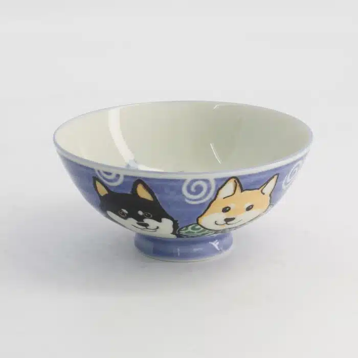 Tokyo Design Studio - Kawaii - Rice Bowl - Shiba Dog - Blue - 14.5×6.5cm 500ml