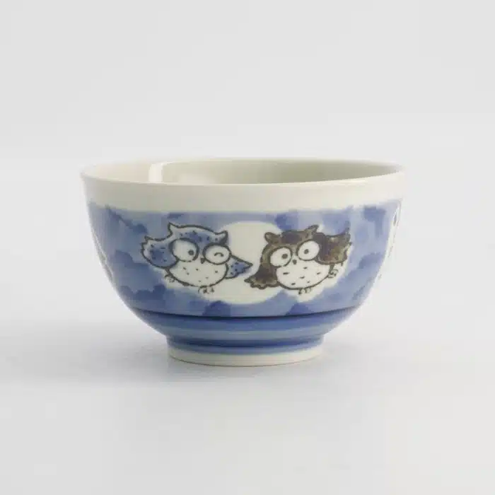 Tokyo Design Studio Kawaii Rice Bowl Owl 13x8cm 400ml Blue - Image 2