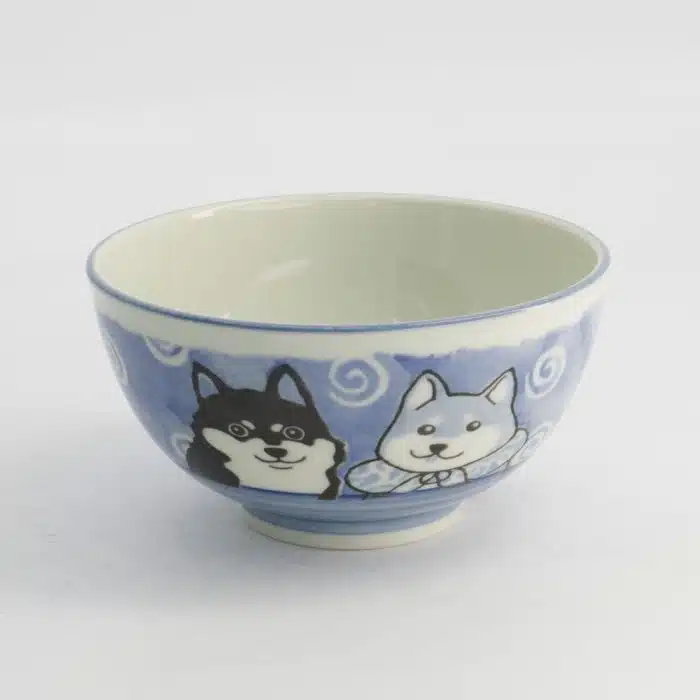 Tokyo Design Studio – Kawaii – Rijstkom – Shiba Hond – Blauw – 16×8cm 600ml