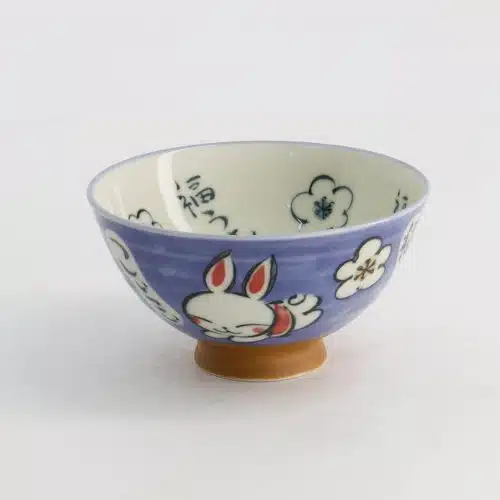 Tokyo Design Studio – Kawaii – Rijstkom – Konijn – Blauw – 11.5×6cm 300ml