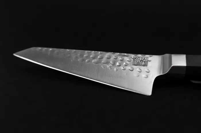 Kotai Knife - Bunka Petty Hammered Knife with Bamboo Box - 13.5 cm - Image 4