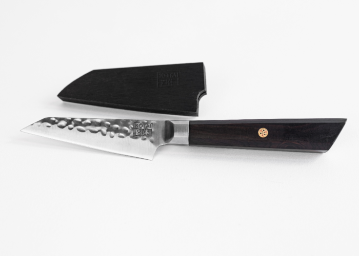 Kotai Knife - Bunka Paring Hammered Knife with Bamboo Box - 9cm - Image 5