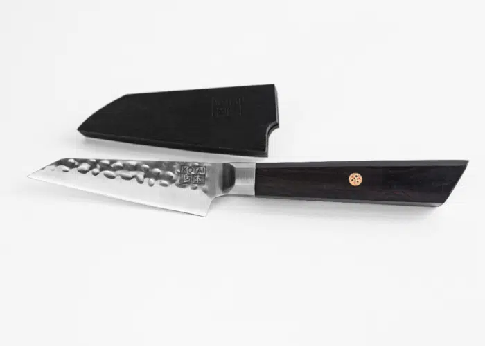 Kotai Knife - Bunka Paring Hammered Knife with Bamboo Box - 9cm - Image 5