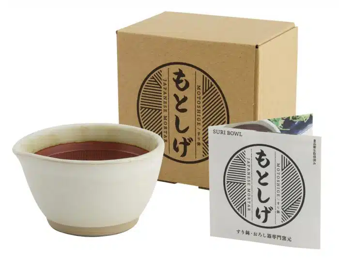 Mortar Suribachi Bowl Small With Anti-slip Bottom 12x6.5x11cm White