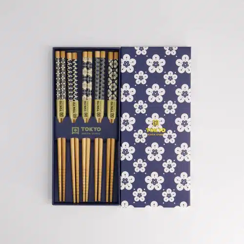 eetstokjes cadeau set - blauw