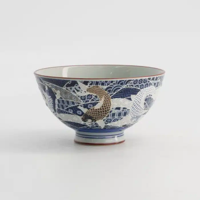Tokyo Design Studio Kawaii Rice Bowl Carp 11.5x6cm 300ml Blue