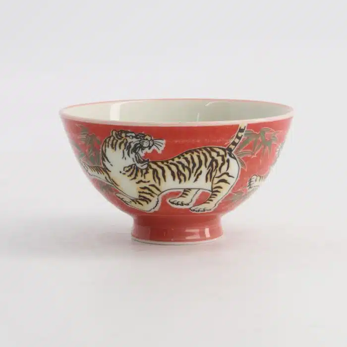 Tokyo Design Studio Kawaii Rice Bowl Tiger 11.5x6cm 300ml Red