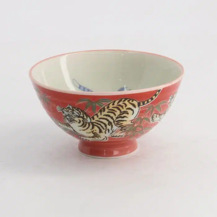 Tokyo Design Studio Kawaii Rice Bowl Tiger 11.5x6cm 300ml Red - Image 3