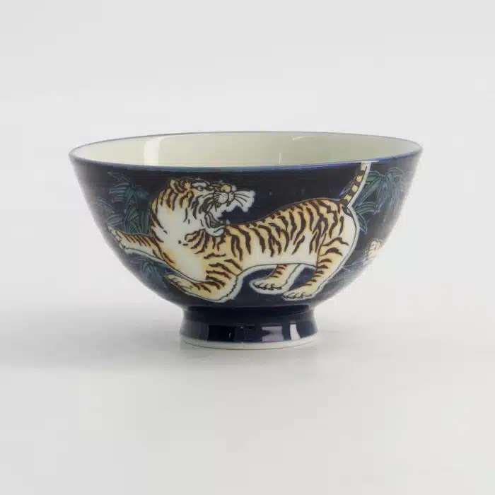 Tokyo Design Studio Kawaii Rice Bowl Tiger 11.5x6cm 300ml Blue