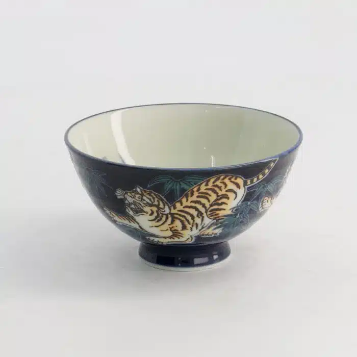 Tokyo Design Studio Kawaii Rice Bowl Tiger 11.5x6cm 300ml Blue - Image 4