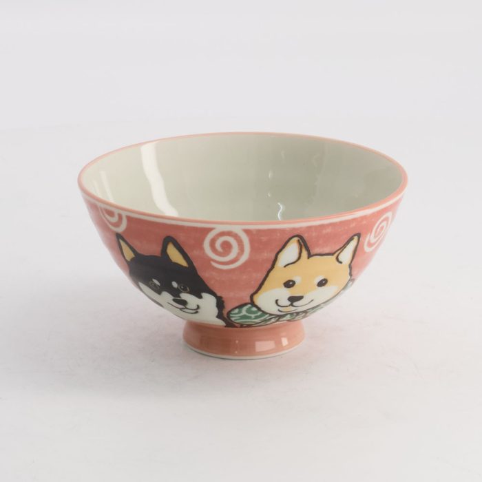 Tokyo Design Studio-Kawaii-Rice Bowl -Shiba-Dog- 11.5x6cm 300ml -Pink