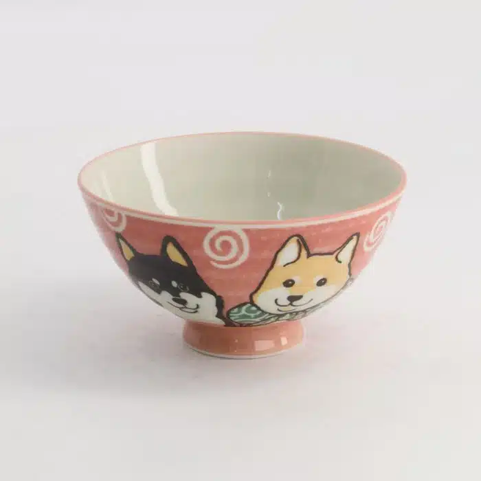Tokyo Design Studio-Kawaii-Rice Bowl -Shiba-Dog- 11.5x6cm 300ml -Pink