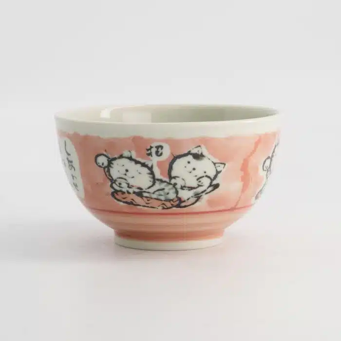 Tokyo Design Studio Kawaii Rice Bowl Cat Neko 16x8cm 600ml Pink - Image 2
