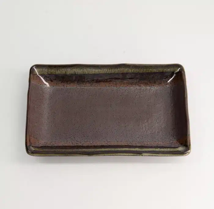 Tokyo Design Studio - Large Plates - Rectangular Plate - Mino Mashiko Black - 21x13.5x2.8cm - Image 2