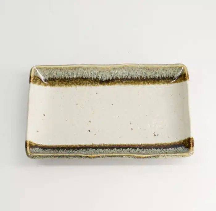 Tokyo Design Studio - Large Plates - Rectangular Plate - Shiratsu Mashiko - White - 21x13.5x2.8 cm - Image 2