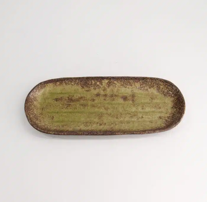 Tokyo Design Studio - Large Plates - Oval Plate - Chakogashi - Green - 28.5x11.5x2.3 cm - Image 2