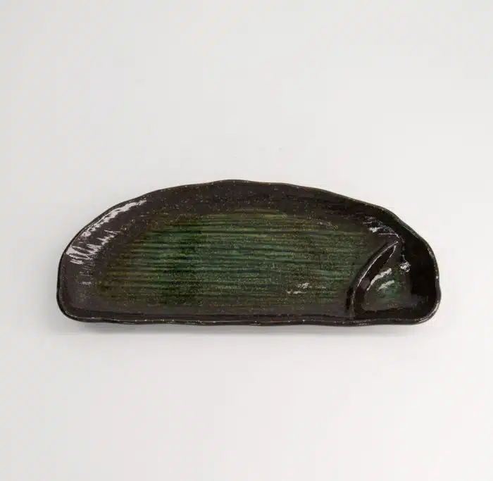 Tokyo Design Studio - Large Plates - Rectangular Plate - Kuro Suisho - Green - 27.5x12x2.5cm - Image 2