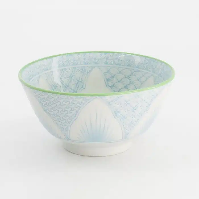 Tokyo Design Studio Lily Flower Tayo Bowl Small 13.5x6.8cm 300ml Light Blue - Image 2
