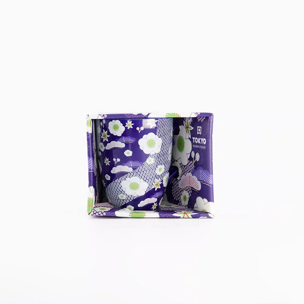 Tokyo Design Studio Kawaii Flower Mug With Gift Box Blue 8.5x10.2cm 300ml
