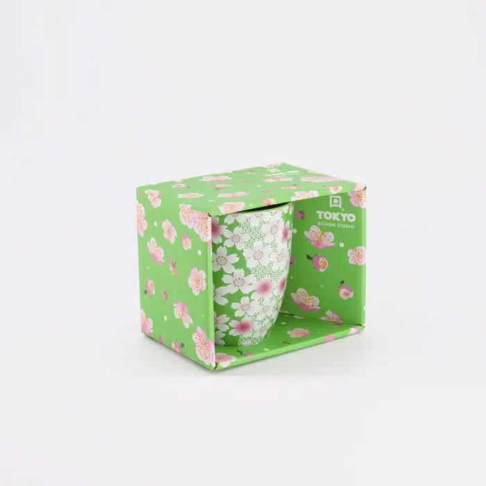 Tokyo Design Studio Kawaii Flower Mug With Gift Box Green 8.5x10.2cm 300ml - Image 3