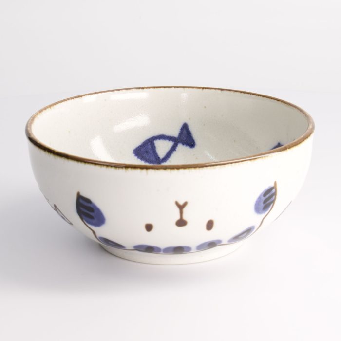Tokyo Design Studio - Kawaii- Cat Neko Bowl - 16x6.3cmh 600ml Blue - Image 2