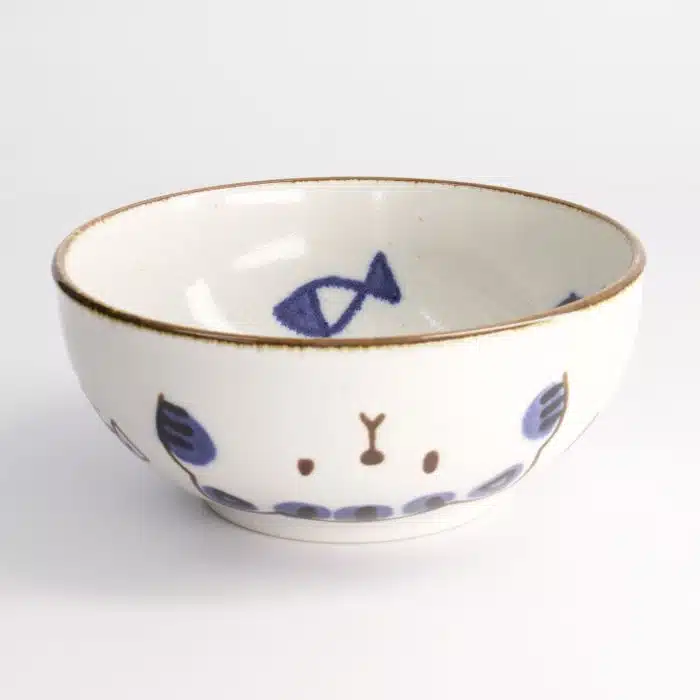 Tokyo Design Studio - Kawaii- Cat Neko Bowl - 16x6.3cmh 600ml Blue - Image 2