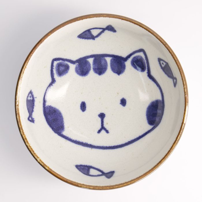 Tokyo Design Studio - Kawaii- Cat Neko Bowl - 16x6.3cmh 600ml Blue - Image 3