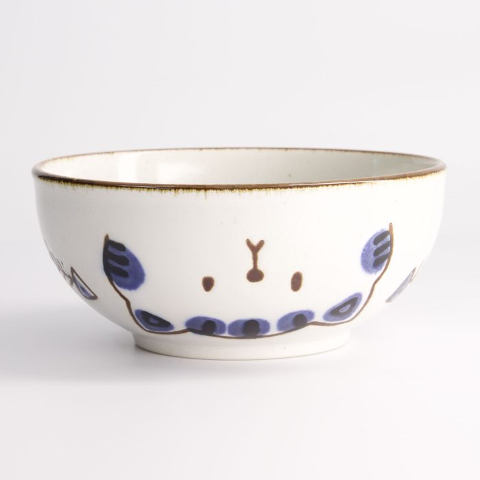 Tokyo Design Studio - Kawaii- Cat Neko Bowl - 16x6.3cmh 600ml Blue