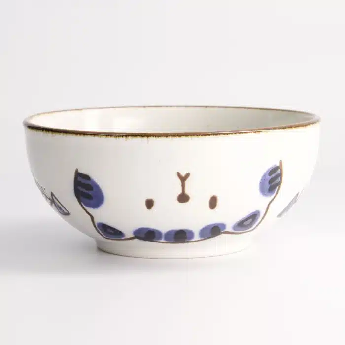 Tokyo Design Studio - Kawaii- Cat Neko Bowl - 16x6.3cmh 600ml Blue