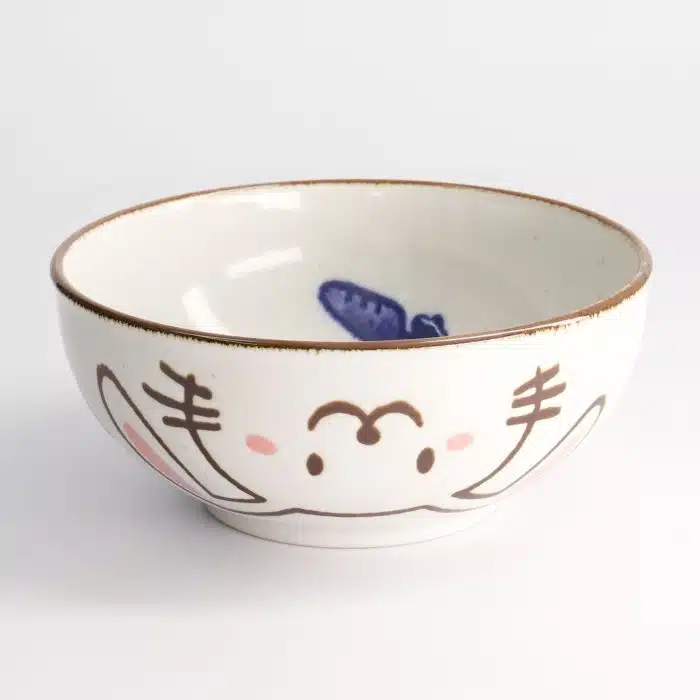Tokyo Design Studio - Kawaii Rabbit Usagi Bowl - 16x6.3cmh 600ml Blue - Image 2