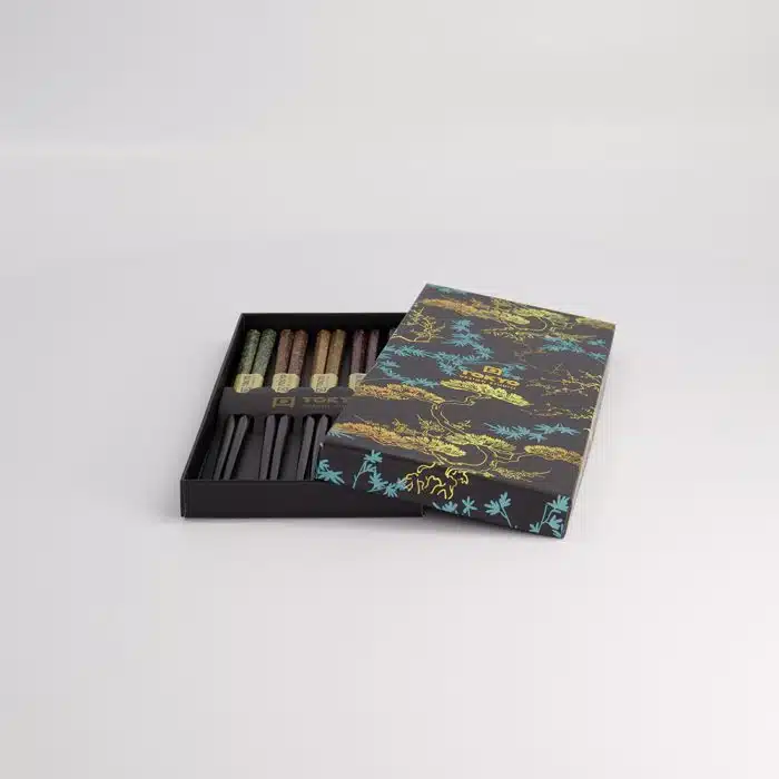 chopsticks gift set - wood - black blue - Image 2