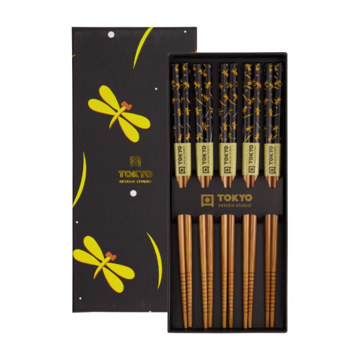 Tokyo Design Studio Chopsticks Gift Set Yellow Dragonfly