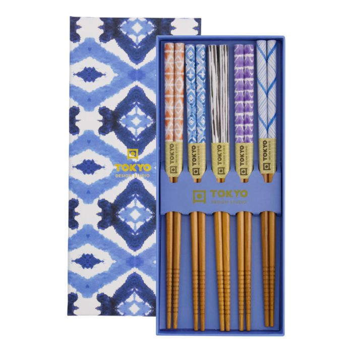 Tokyo Design Studio Chopsticks Gift Set Blue Kasuri