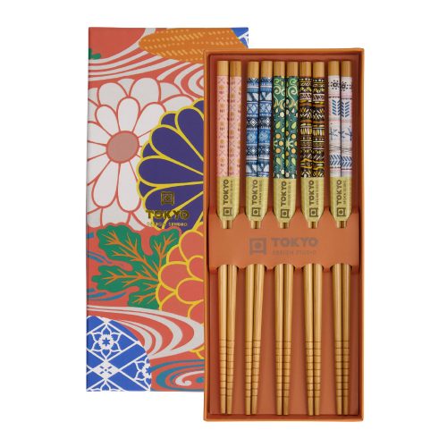 Tokyo Design Studio Chopsticks Gift Set Orange Flower