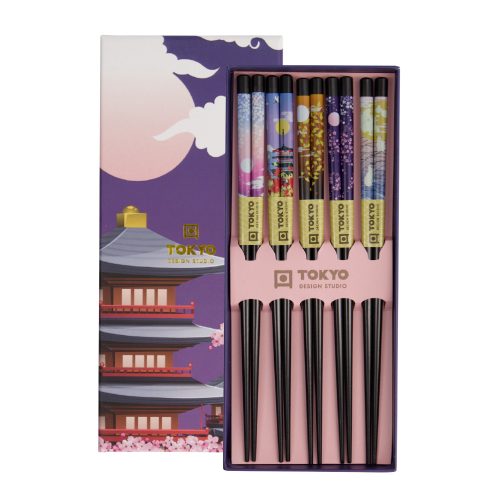 Tokyo Design Studio Chopsticks Gift Set Purple Temple