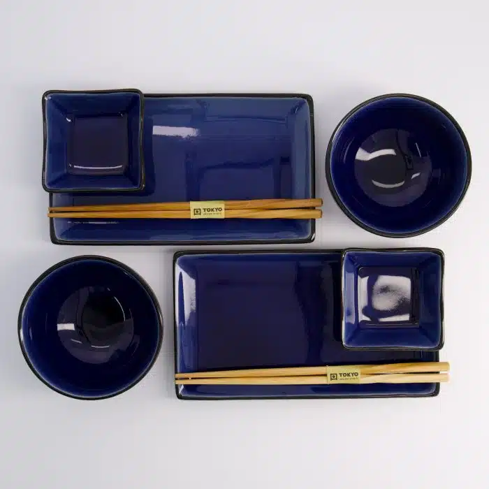 Tokyo Design Studio - Glassy Dark Blue - Sushi Tableware - 8 pieces - 2 persons - Image 4