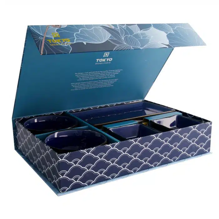 Tokyo Design Studio - Glassy Dark Blue - Sushi Tableware - 8 pieces - 2 persons